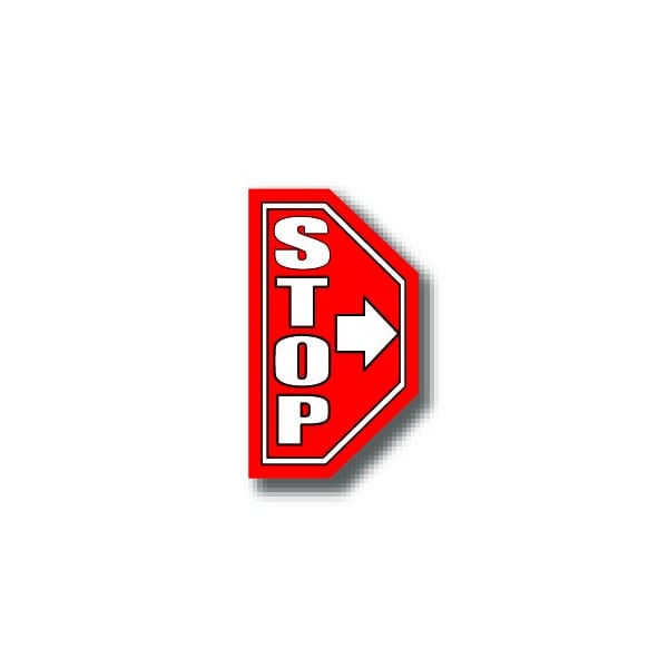 Ergomat 14in x 24in HALF SIGNS - Stop With Arrow Left DSV-SIGN 336 #0606LEFT -UEN - main